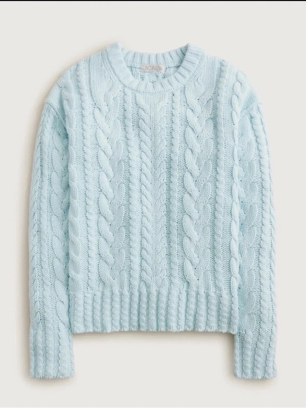 J Crew Cable-knit crewneck sweater